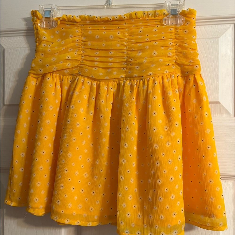Women’s Yellow Floral Short Skirt